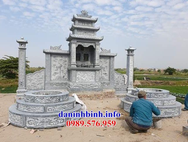 Mẫu lăng thờ chung nghĩa trang gia đình dòng họ bằng đá mỹ nghệ Ninh Bình tại Thái Bình