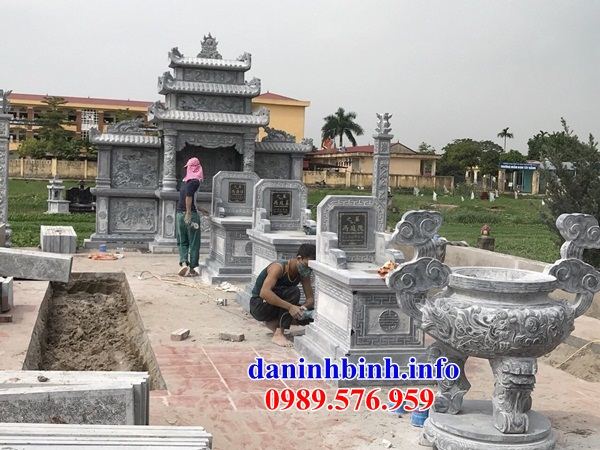 Mẫu lăng thờ chung nghĩa trang gia đình dòng họ bằng đá thi công lắp đặt tại Thừa Thiên Huế