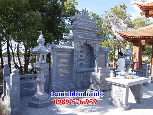 Mẫu lăng thờ chung nghĩa trang gia đình dòng họ bằng đá thiết kế hiện đại tại Ninh Bình