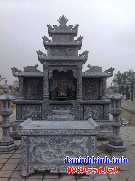 Mẫu lăng thờ chung nghĩa trang gia đình dòng họ bằng đá thiết kế hiện đại tại Thừa Thiên Huế