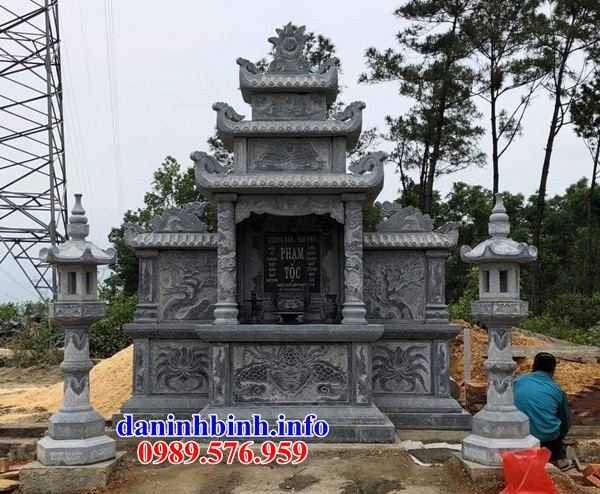 Mẫu lăng thờ chung nghĩa trang gia đình dòng họ bằng đá thiết kế đẹp tại Đắk Lắk