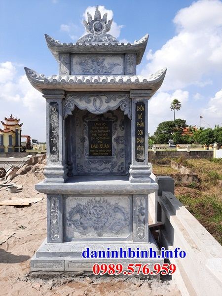 Mẫu lăng thờ chung nghĩa trang gia đình dòng họ bằng đá tự nhiên nguyên khối tại Ninh Bình