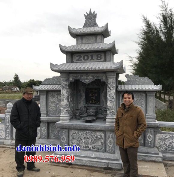 Mẫu lăng thờ chung nghĩa trang gia đình dòng họ bằng đá xanh Thanh Hóa tại Quảng Trị