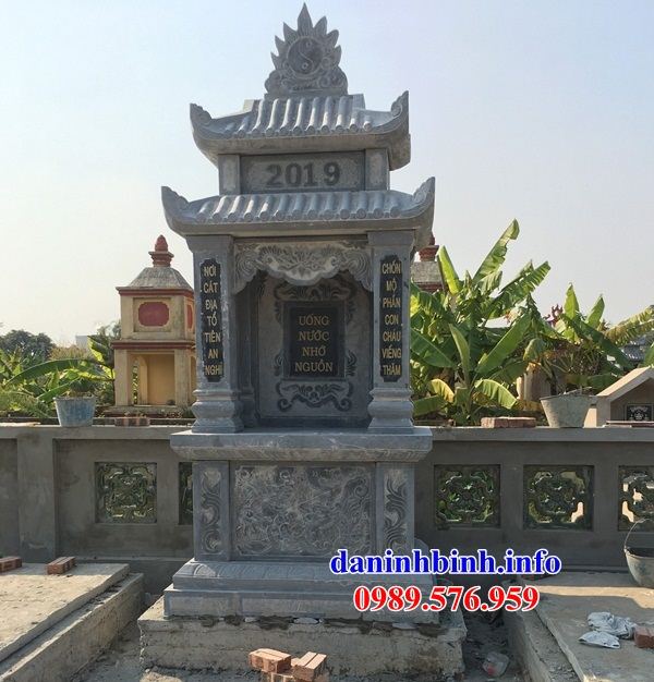 Mẫu lăng thờ chung nghĩa trang gia đình dòng họ bằng đá điêu khắc rồng phượng tại Thừa Thiên Huế