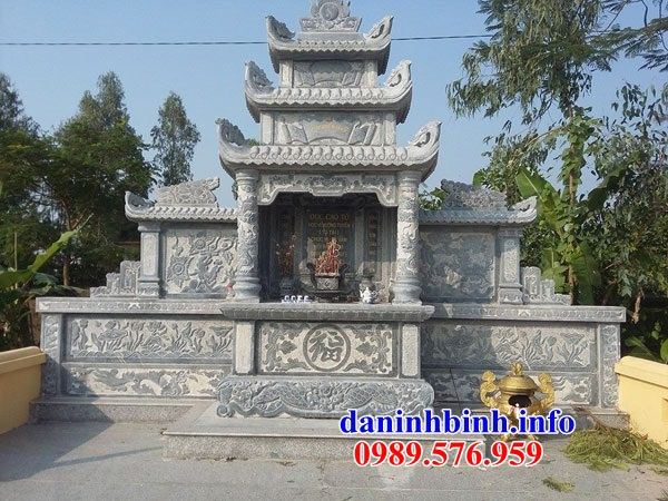Mẫu miếu thờ chung nghĩa trang gia đình dòng họ bằng đá mỹ nghệ Ninh Bình tại Tiền Giang