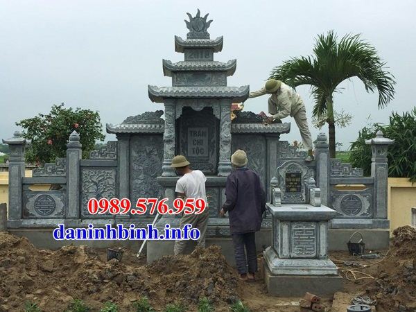 Mẫu miếu thờ chung nghĩa trang gia đình dòng họ bằng đá thi công lắp đặt tại Tiền Giang