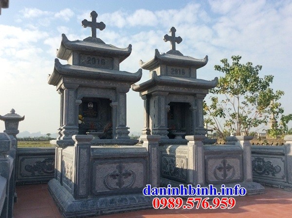 Mộ người theo đạo công giáo thiên chúa bằng đá cất để tro hài cốt hỏa táng đẹp bán tại Thái Nguyên