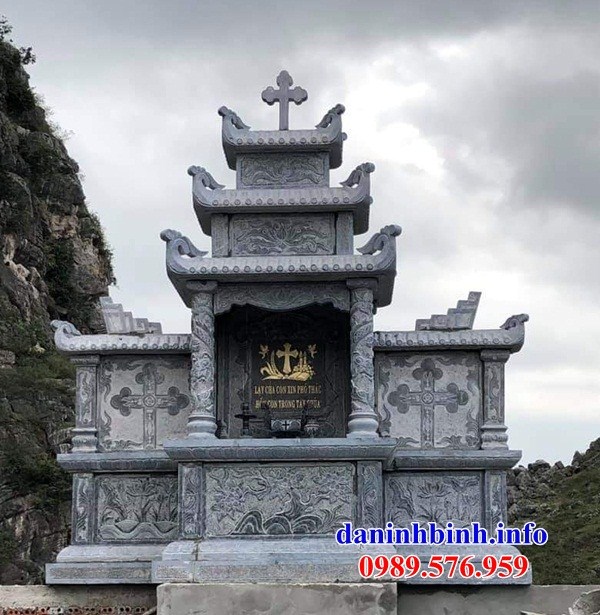 Mộ người theo đạo công giáo thiên chúa bằng đá mỹ nghệ Ninh Bình đẹp bán tại Thái Nguyên
