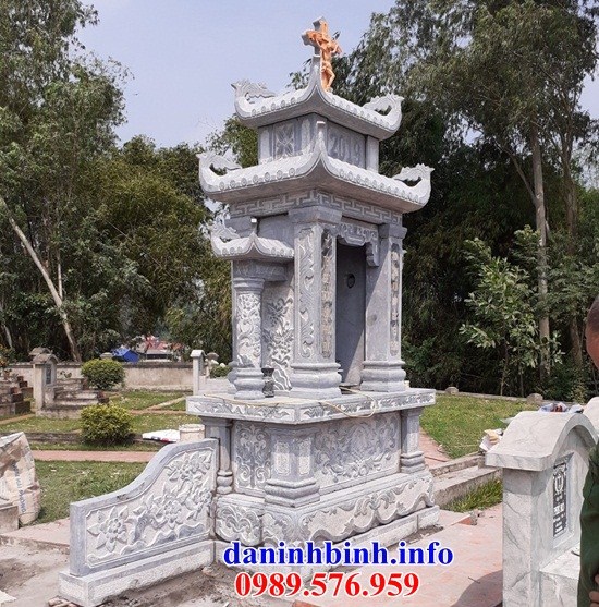 Mộ người theo đạo công giáo thiên chúa bằng đá thiết kế đơn giản đẹp bán tại Thái Nguyên