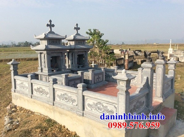 Mộ đôi đạo công giáo thiên chúa bằng đá chạm khắc tinh xảo bán tại Ninh Thuận