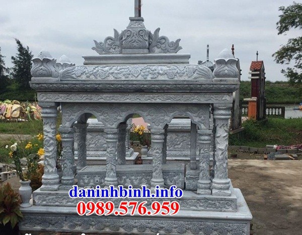 Mộ đôi đạo công giáo thiên chúa bằng đá xanh tự nhiên bán tại Ninh Thuận
