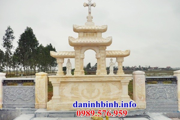 Nghĩa trang mộ công giáo đạo thiên chúa bằng đá vàng cao cấp tại Phú Yên