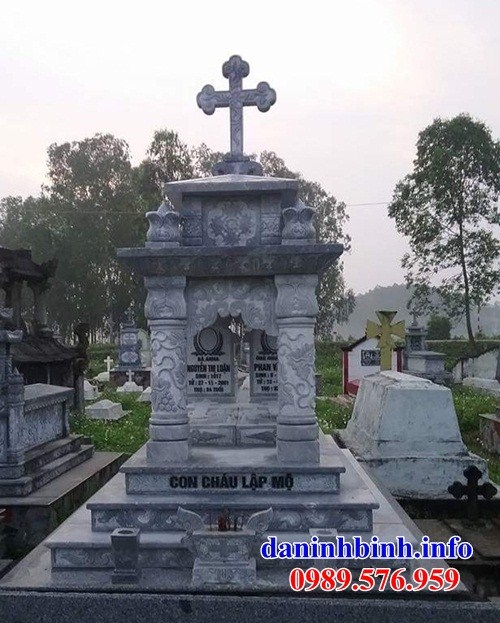 Nghĩa trang mộ đạo thiên chúa công giáo bằng đá thiết kế hiện đại đẹp tại Bình Phước