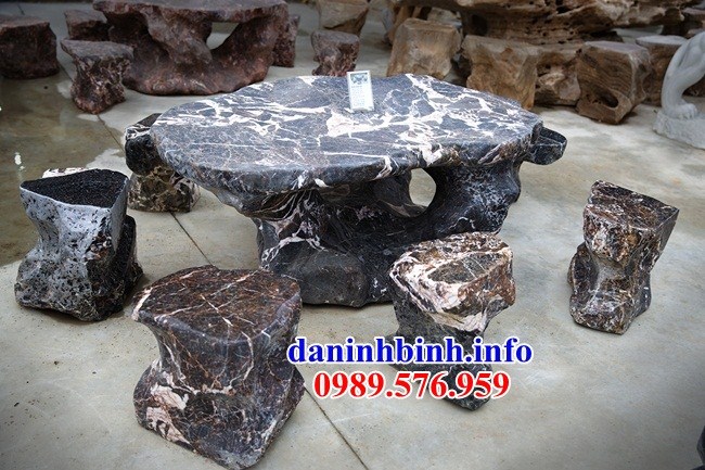 Thiết kế bộ bàn ghế đá thanh hóa tự nhiên nguyên khối đẹp