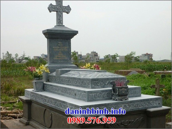 mộ công giáo đạo thiên chúa thiết kế đẹp bằng đá nguyên khối bán tại Bà Rịa Vũng Tàu