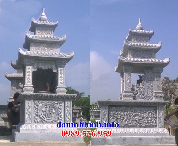 Bán báo giá mộ ba mái bằng đá điêu khắc rồng phượng đẹp tại Bình Định