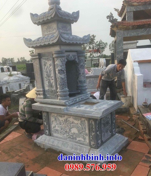 Bán báo giá mộ hai mái bằng đá điêu khắc long phụng đẹp tại Bà Rịa Vũng Tàu