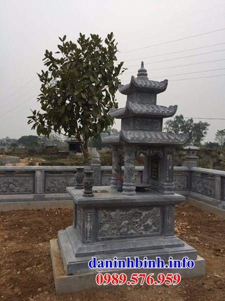 Hình ảnh mộ ba mái bằng đá điêu khắc rồng phượng đẹp tại Đắk Nông