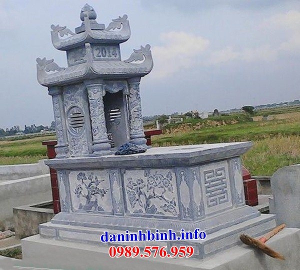 Hình ảnh mộ hai mái bằng đá chạm trổ tứ quý bán tại Ninh Bình