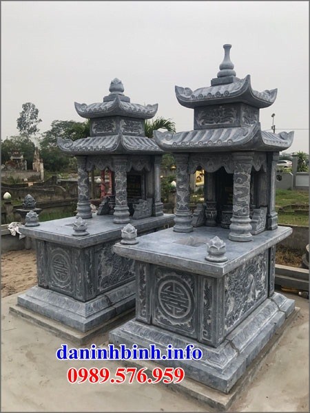 Hình ảnh mộ hai mái bằng đá cất để tro hài cốt hỏa táng bán tại Ninh Bình