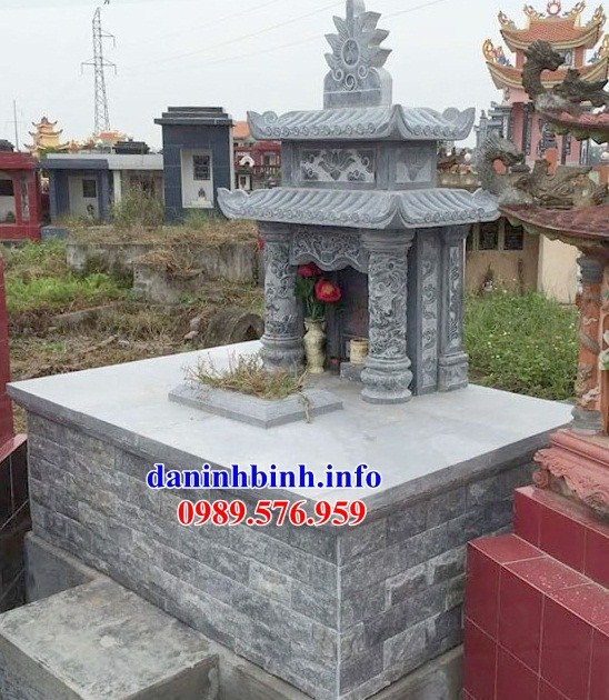 Hình ảnh mộ hai mái bằng đá xanh Thanh Hóa bán tại Ninh Bình