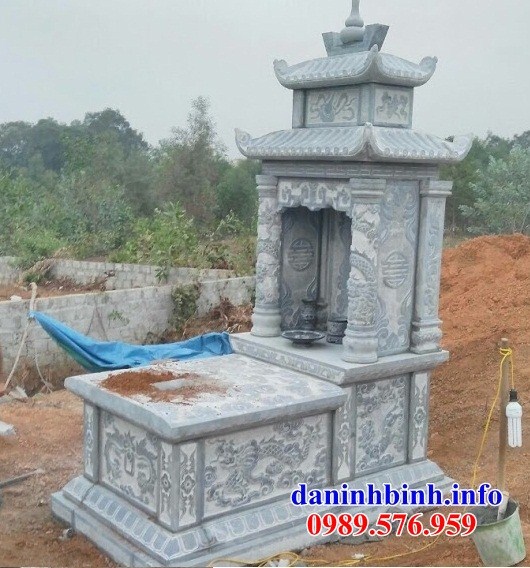 Hình ảnh mộ hai mái bằng đá điêu khắc long phụng đẹp tại Đắk Nông
