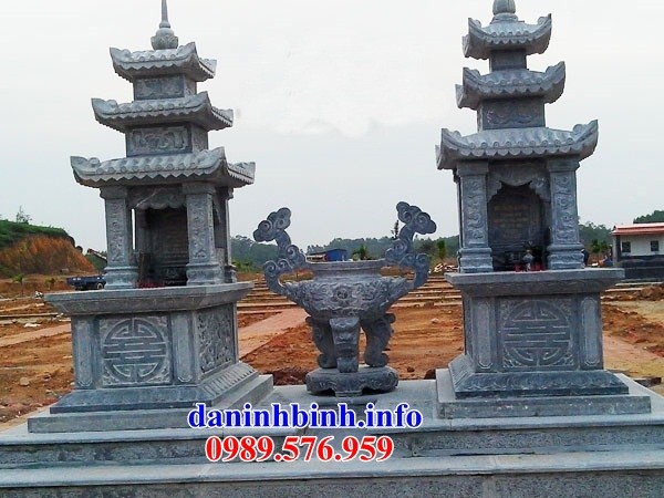 Hình ảnh mộ đôi ba mái bằng đá mỹ nghệ Ninh Bình bán tại Kiên Giang