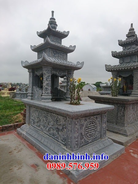 Lăng mộ ba mái bằng đá xanh Thanh Hóa đẹp tại Quảng Ninh