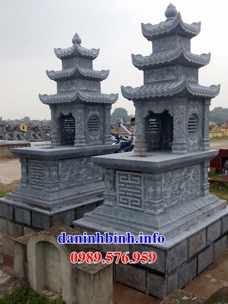 Lăng mộ ba mái bằng đá xanh nguyên khối đẹp bán tại Hà Tĩnh