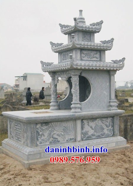Lăng mộ ba mái bằng đá điêu khắc rồng phượng đẹp bán tại Bình Phước