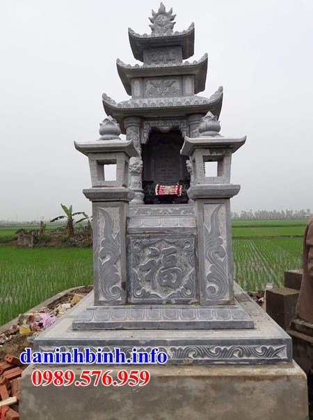 Lăng mộ ba mái để hài cốt bằng đá thiết kế đơn giản bán tại Vĩnh Long