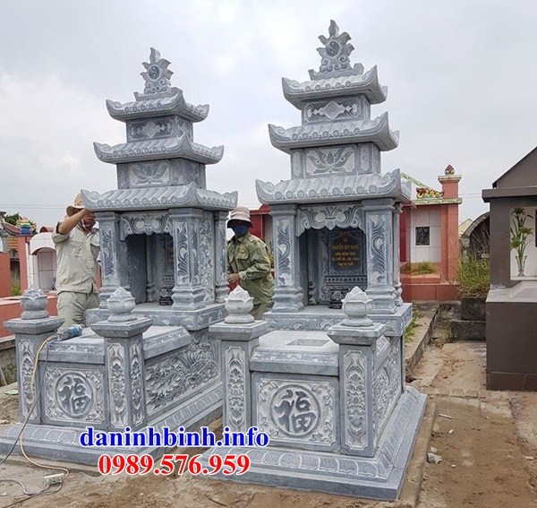 Lăng mộ đôi ba mái bằng đá nguyên khối bán tại Ninh Bình
