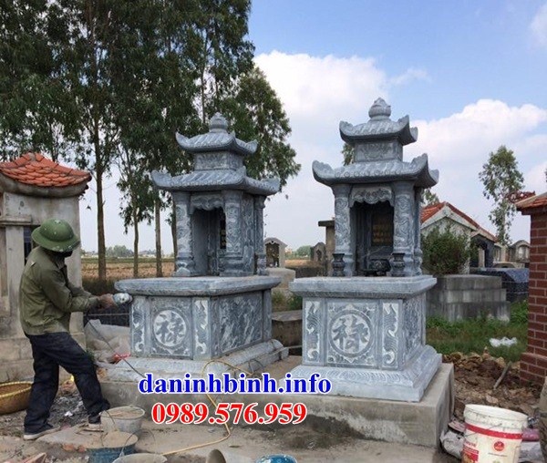 Lăng mộ đôi gia đình hai mái bằng đá mỹ nghệ Ninh Bình tại Ninh Thuận