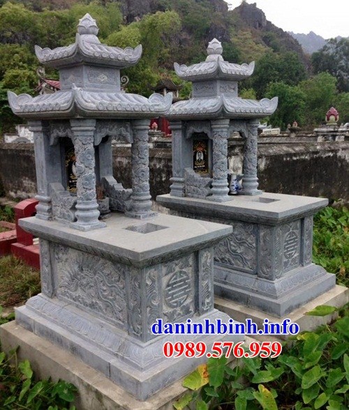Lăng mộ đôi gia đình hai mái bằng đá xanh Thanh Hóa tại Ninh Thuận
