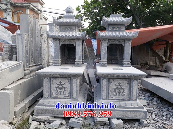 Lăng mộ đôi hai mái bằng đá tự nhiên nguyên khối tại Ninh Thuận