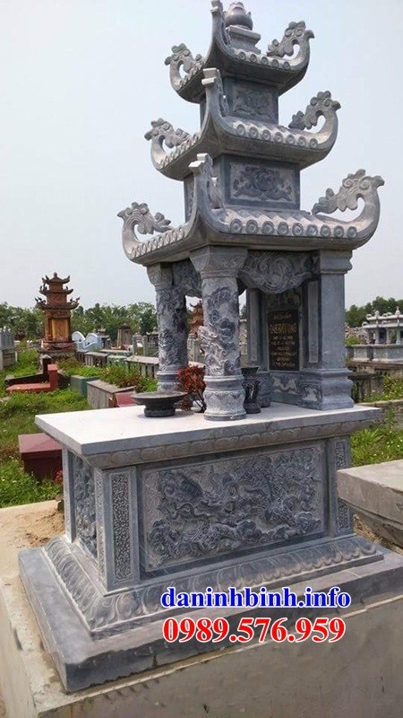 Mẫu lăng mộ ba mái bằng đá mỹ nghệ Ninh Bình tại Long An