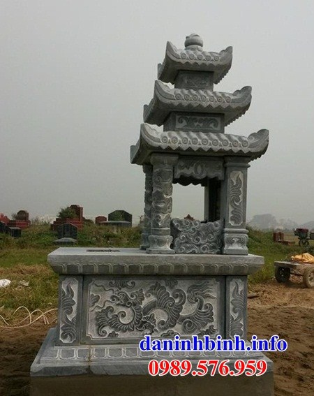 Mẫu mộ ba mái bằng đá tự nhiên cất để tro hài cốt hỏa táng bán tại Hòa Bình