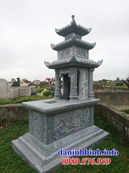 Mẫu mộ ba mái cất hài cốt bằng đá xanh tự nhiên tại Đà Nẵng