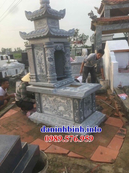 Mẫu mộ hai mái bằng đá điêu khắc long phụng bán tại Đắk Lắk