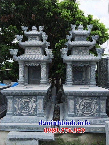 Mẫu mộ đôi ba mái kích thước lớn bằng đá mỹ nghệ Ninh Bình tại Cao Bằng