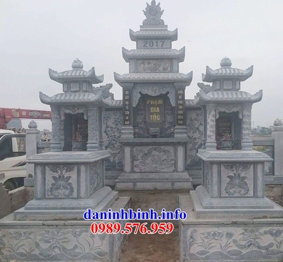 Mẫu mộ đôi hai mái bằng đá tự nhiên Thanh Hóa đẹp tại Thái Nguyên
