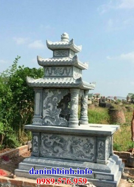 Mẫu mộ đơn ba mái bằng đá cất để tro hài cốt hỏa táng đẹp tại Đắk Lắk