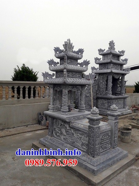 Mẫu mộ đơn ba mái bằng đá mỹ nghệ Ninh Bình bán tại Hậu Giang