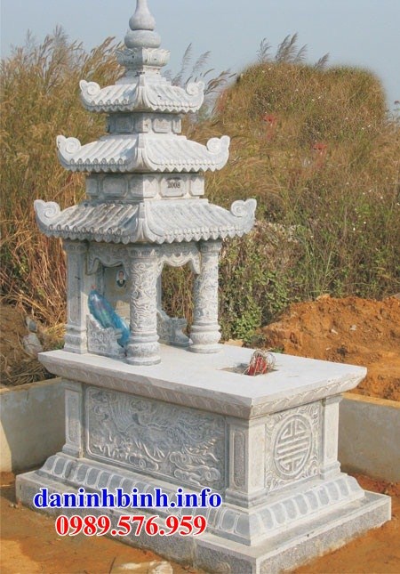 Mẫu mộ đơn ba mái bằng đá thiết kế đơn giản đẹp tại Đắk Lắk