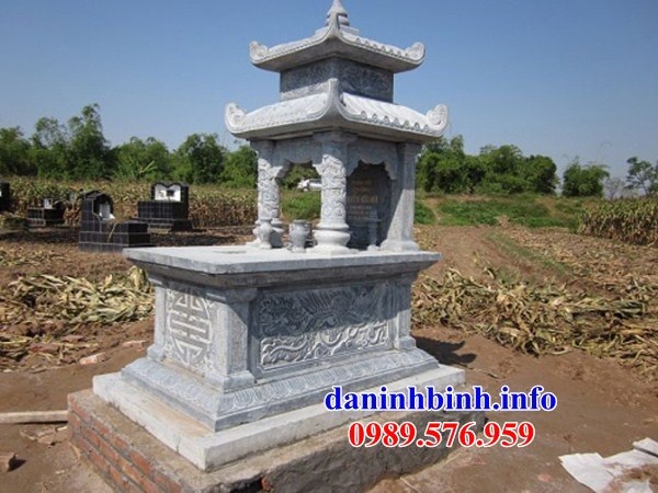 Mẫu mộ đơn hai mái bằng đá mỹ nghệ Ninh Bình tại An Giang