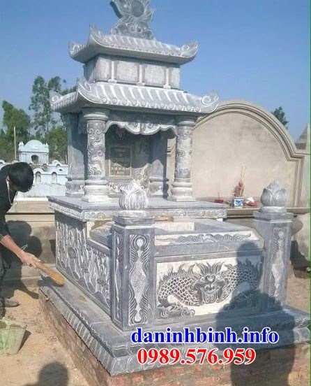 Mẫu mộ đơn hai mái bằng đá mỹ nghệ Ninh Bình tại Khánh Hòa