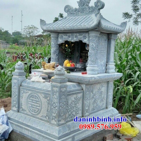 Mẫu mộ đơn một mái bằng đá chạm trổ tứ quý bán tại Thái Nguyên