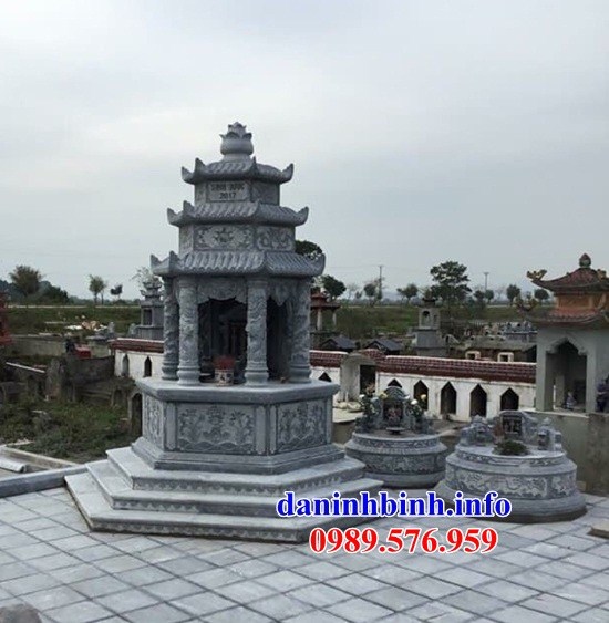 Mộ tháp ba mái bằng đá nguyên khối mỹ nghệ Ninh Bình đẹp tại Bà Rịa Vũng Tàu