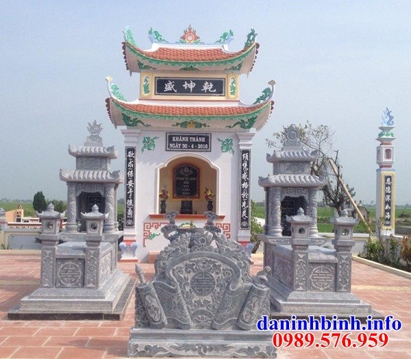 Mộ đơn giản hai mái bằng đá thiết kế đẹp bán tại Bình Thuận