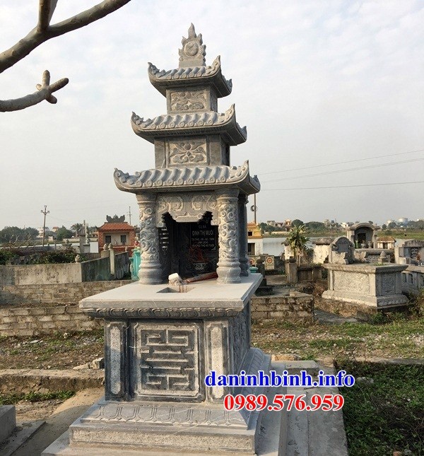 Xây lắp mộ ba mái bằng đá kích thước chuẩn phong thủy đẹp tại Quảng Trị